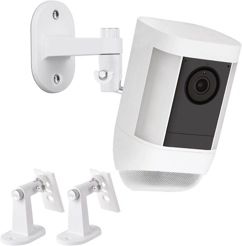 ALERTCAM 2Pack Security Wall Mount for Ring Spotlight Cam Battery and Ring Spotlight Cam Plus/Pro (Battery), 360° Adjustable Indoor/Outdoor Mounting Bracket for Your Surveillance Camera System - White - Image 1